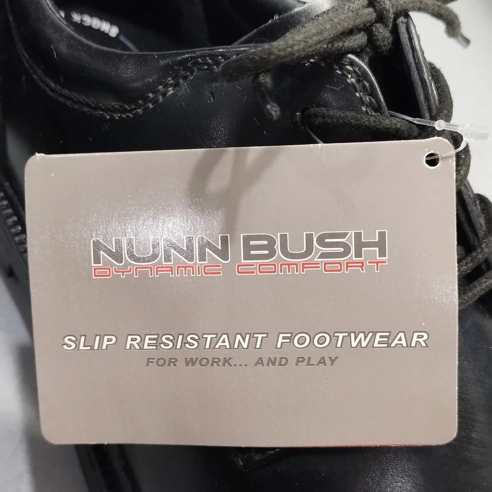 Nunn Bush Dynamic Comfort Dress Shoes Mens US 10.5M Black Leather Slip Resistant